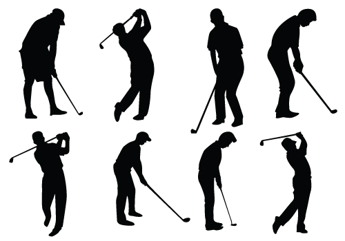 Golf Silhouette Clip Art Vector