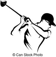 Golfer Teeing Off Clip Art