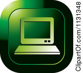 Green Computer Icon Clip Art