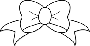 Hair Bow Clip Art Black and White