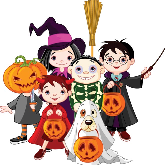 Halloween Kids Trick or Treat Clip Art