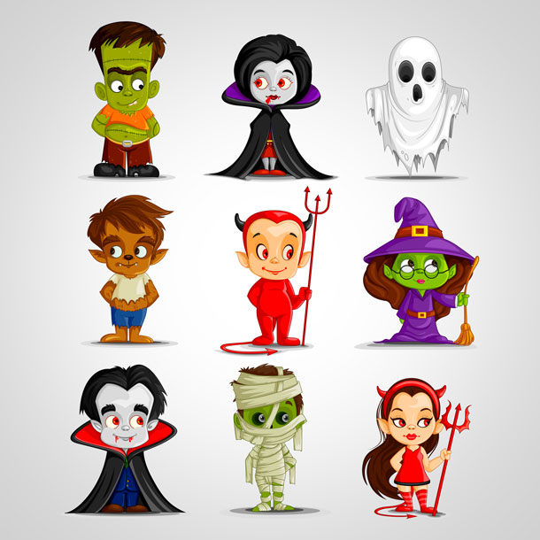 Halloween Monsters Vector