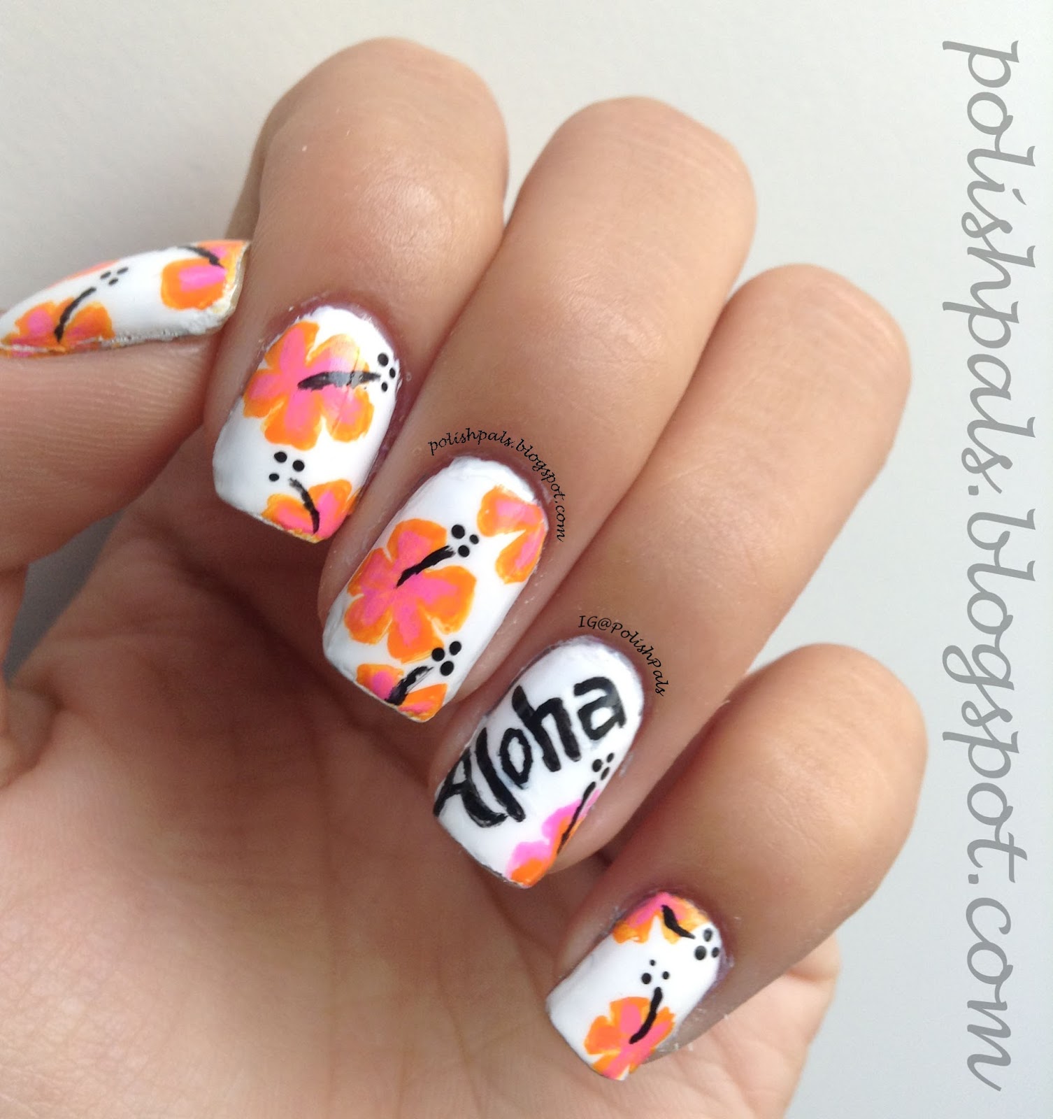 Hawaiian Flower Nail Art Designs Hawaiian Flower Nail Art Designs