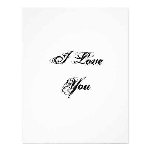 I Love You in Script Font