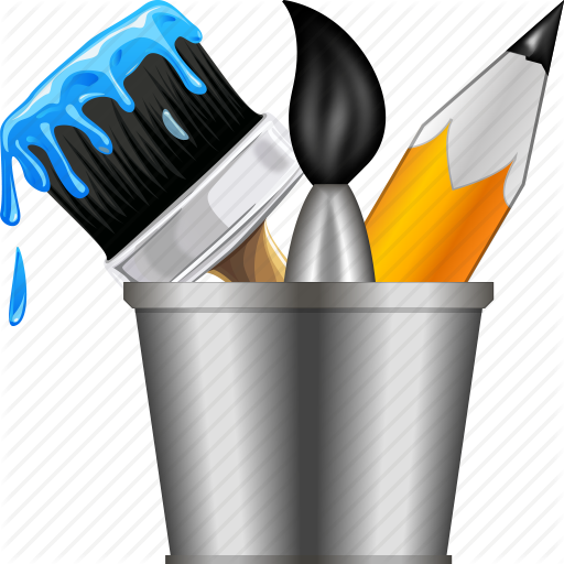 Cartoon Drawing Tools Icon Sketch for Kindergarten