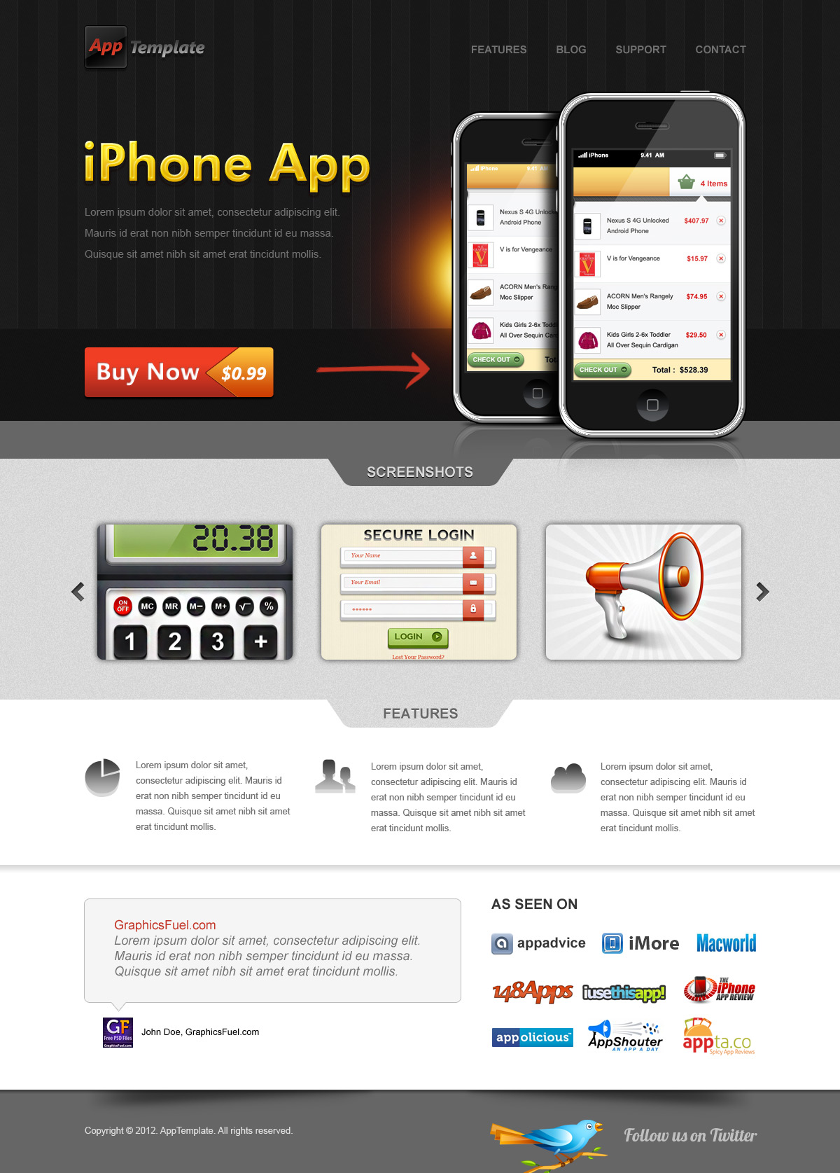 iPhone Web Design Template