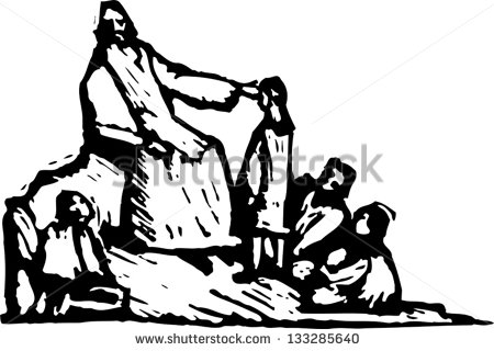 Jesus Black and White Vector Art