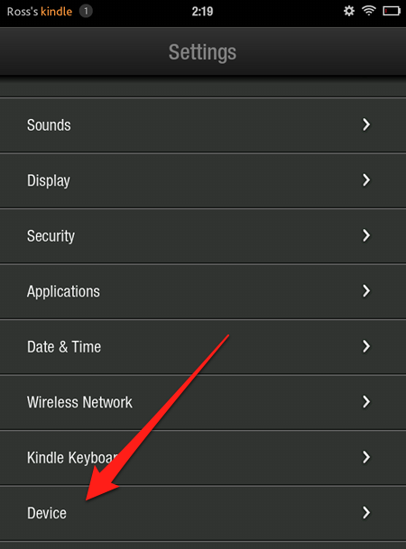 Kindle Fire Notification Icons