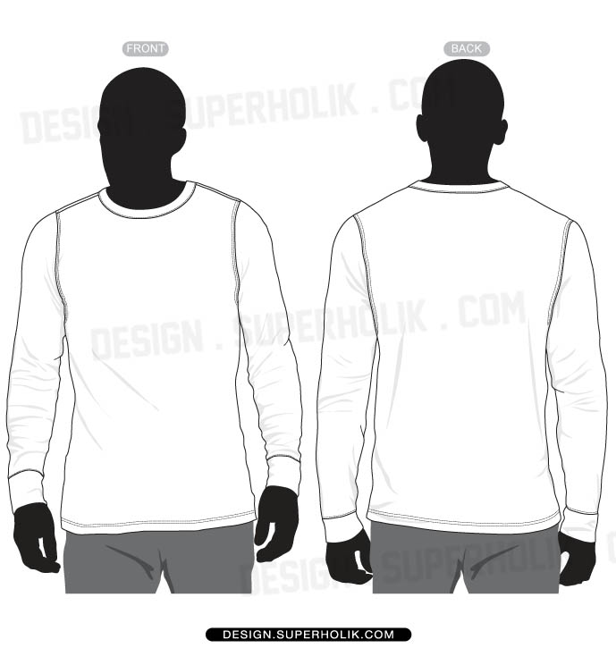 Long Sleeve Shirt Template Vector