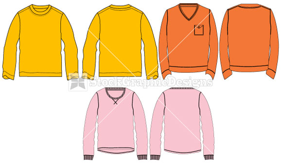 Long Sleeve Shirt Template Vector