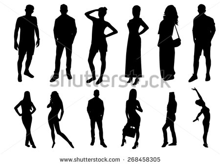 Male and Female Body Silhouette Vector