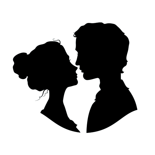 Man and Woman Silhouette Vector