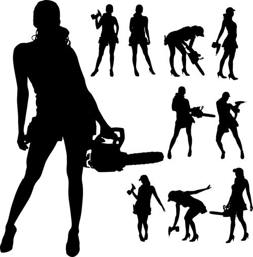 Man and Woman Silhouette Vector