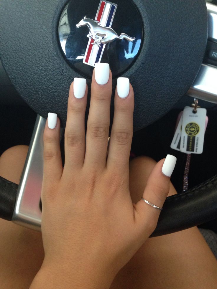 Matte White Acrylic Nails