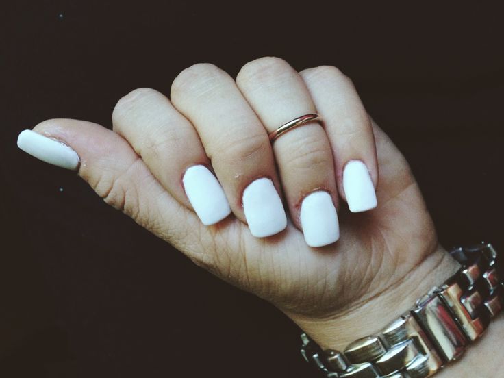 Matte White Acrylic Nails