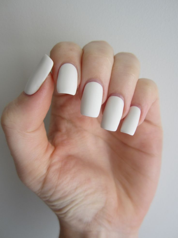 Matte White Acrylic Nails
