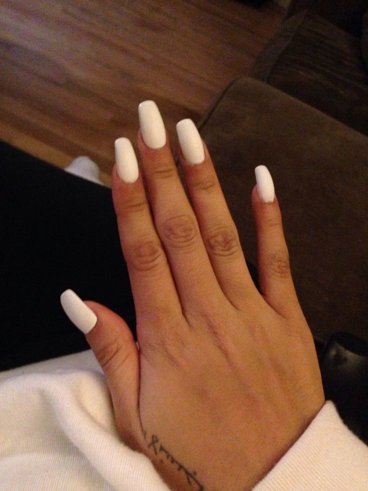 Matte White Nails