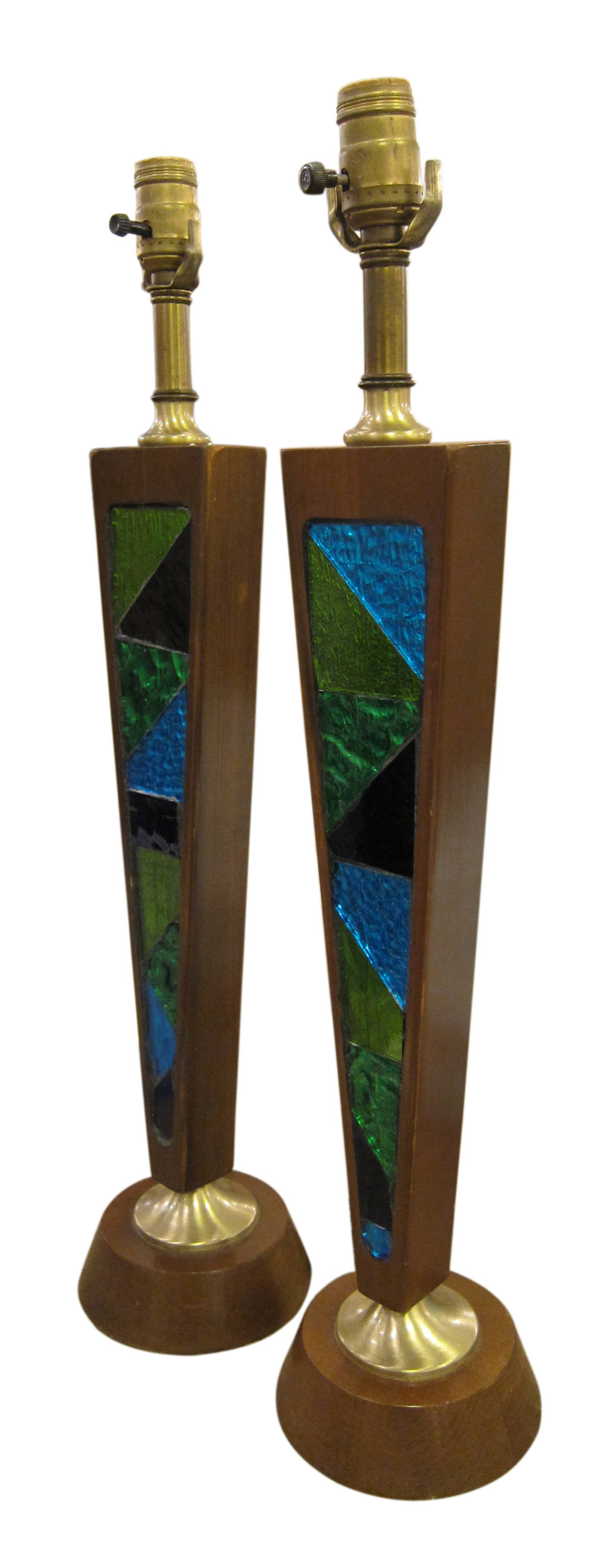 Mid Century Wood Glass Table Lamp Mid Century Wood Glass Table Lamp