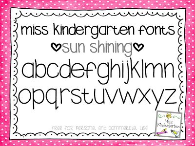 Miss Kindergarten Fonts Free Miss Kindergarten Fonts Free
