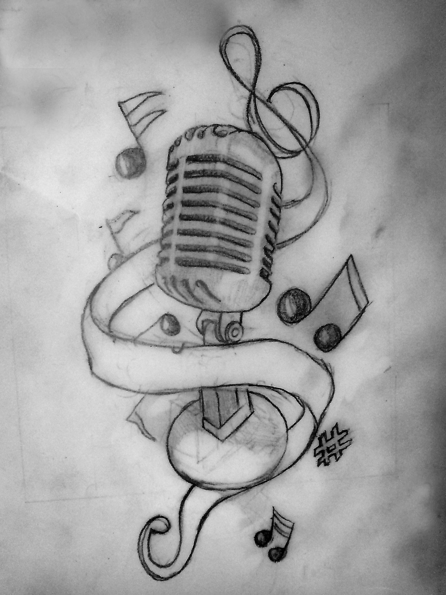 music tattoo sketches