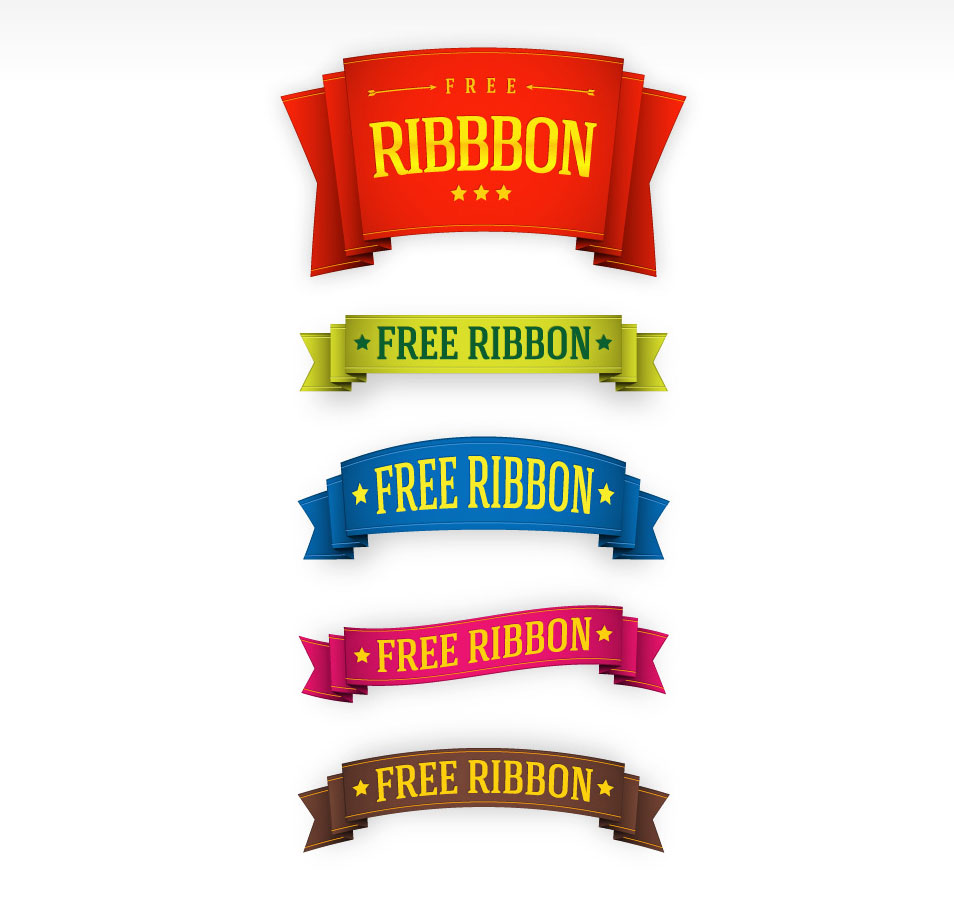 14 FREE Ribbon PSD Templates Images