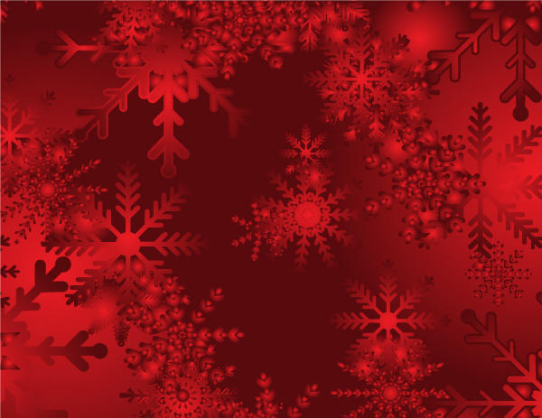 Red Christmas Snowflake Vector