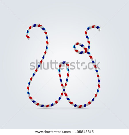 Red White and Blue Striped Letters