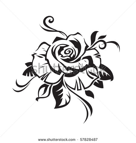 Rose Drawings Black and White