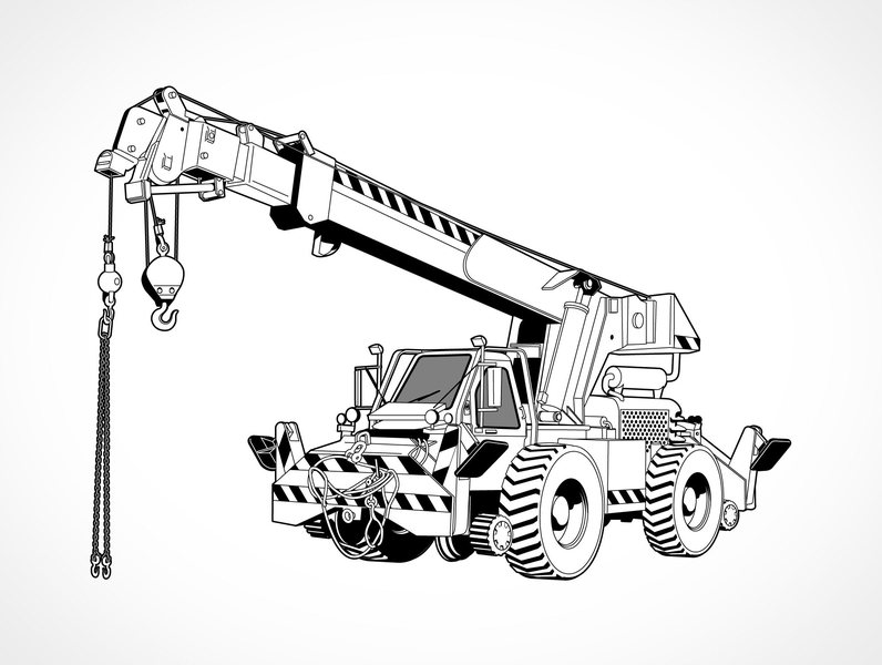 Rough Terrain Crane Clip Art