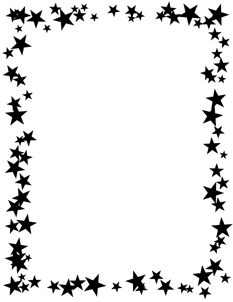 Star Border Clip Art Black and White