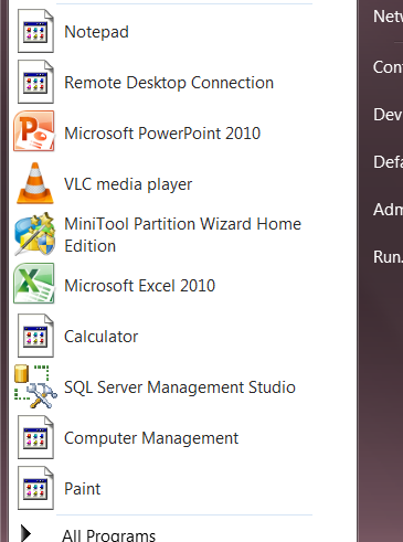Start Menu Icons Missing Windows 1.0