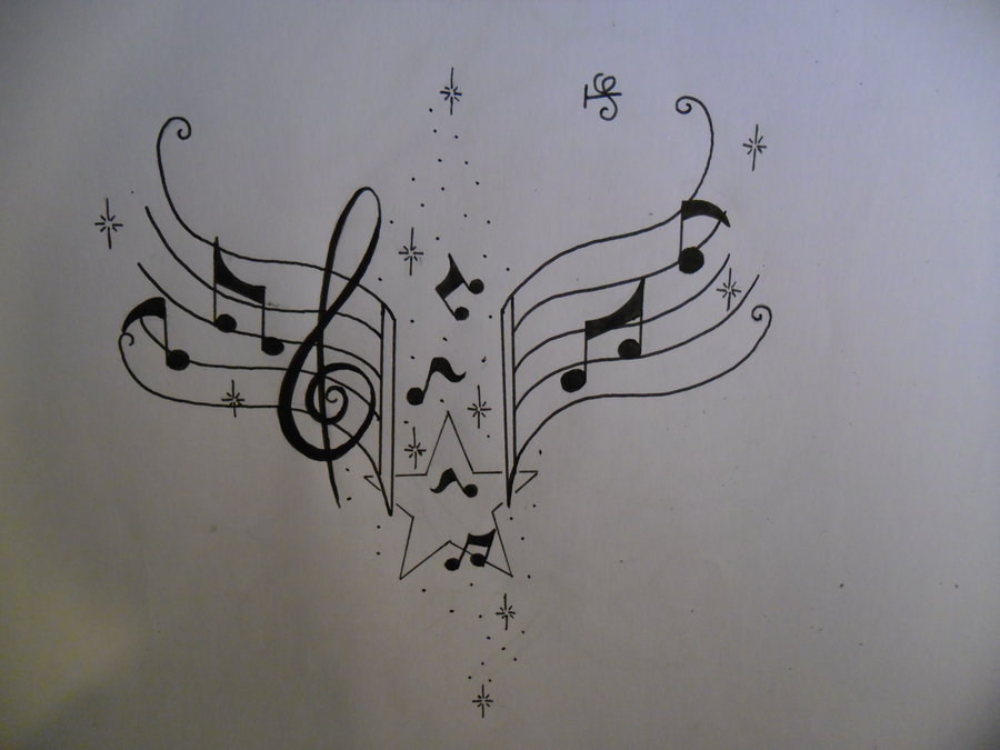 Tattoo Designs with Music Notes
