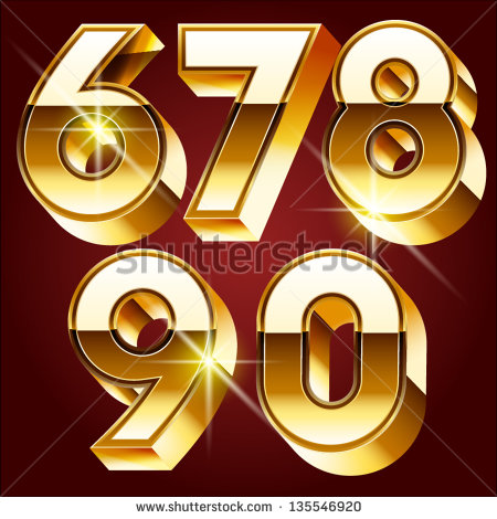 Three-Dimensional Number Font