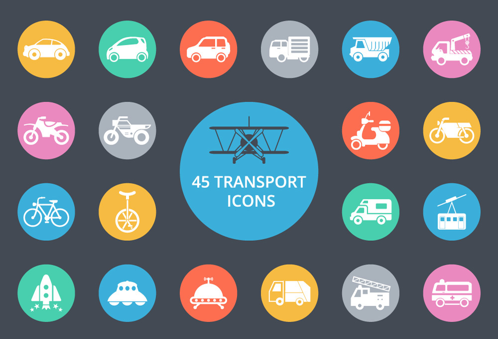 9 Transportation Icon Interface Images