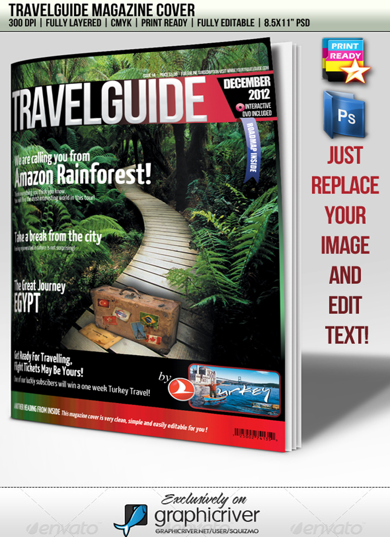 Travel Magazine Cover Template Travel Magazine Cover Template