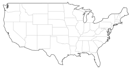 USA Map with State Lines