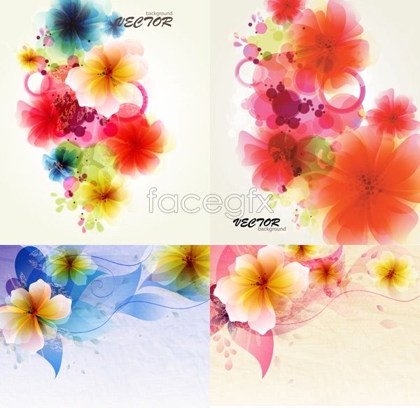 Vector Colorful Flowers