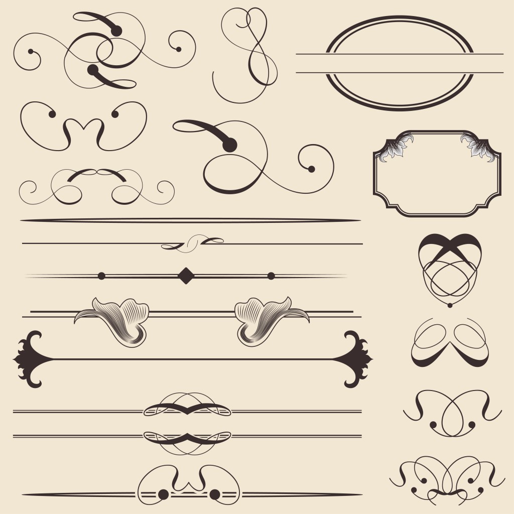 14 Free Vector Calligraphic Elements Images