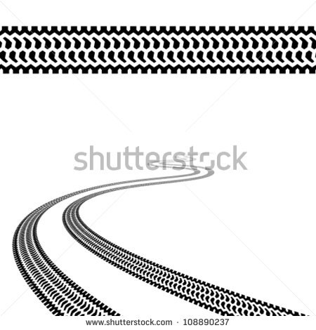 Winding Tire Tracks Vector