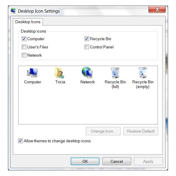 Windows 7 Missing Desktop Icons