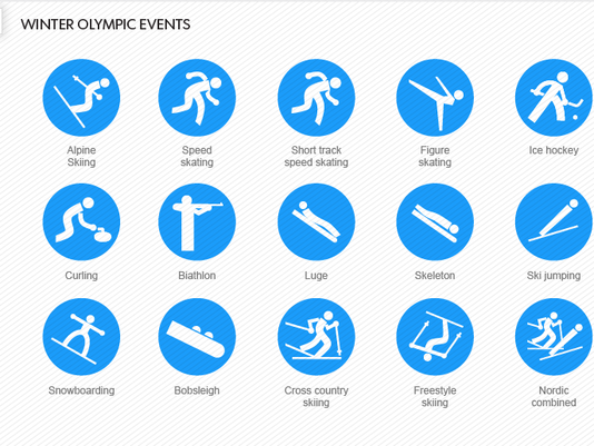 Winter Olympic Event Symbols