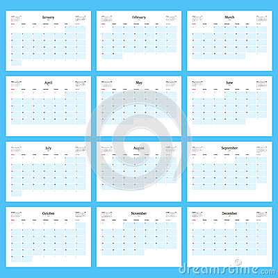 12 Month Calendar Planner Template 2016