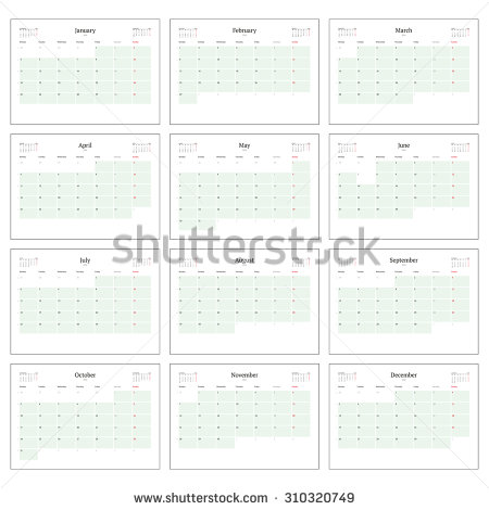 2016 Monthly Calendar Printable Monday Start