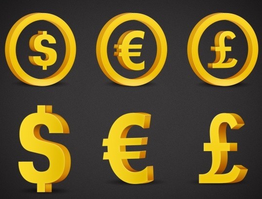 3D Currency Symbols