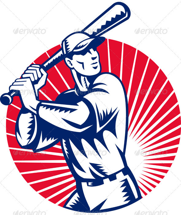 Baseball Player Holding Bat