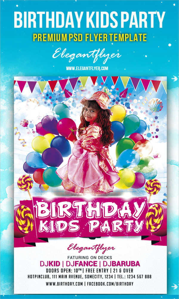 Birthday Party Flyer Templates Free