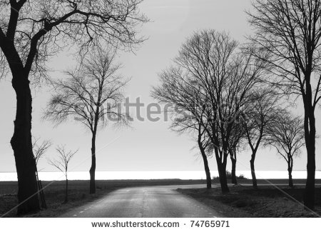 Black and White Landscape Clip Art