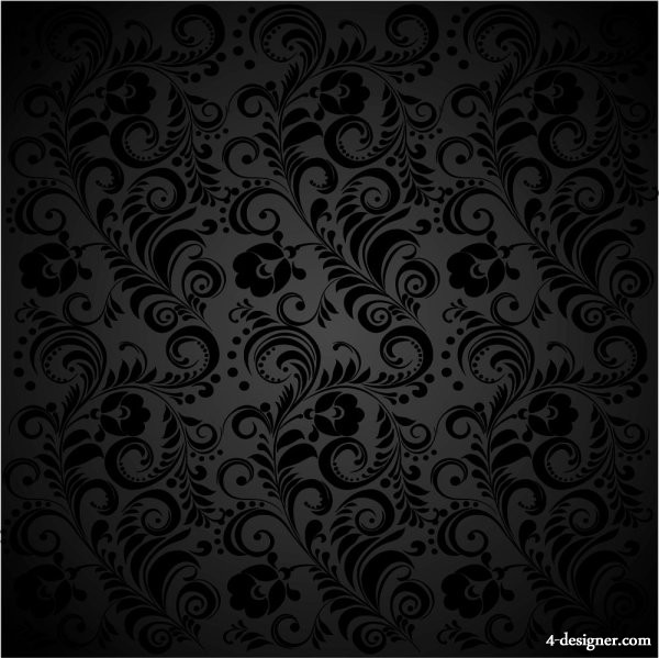 Black Floral Pattern Vector