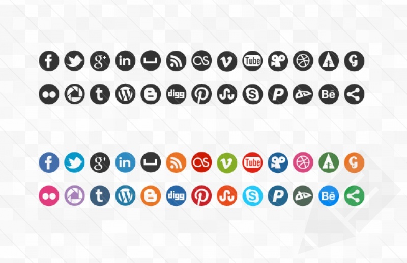 Black Round Social Media Icons Free