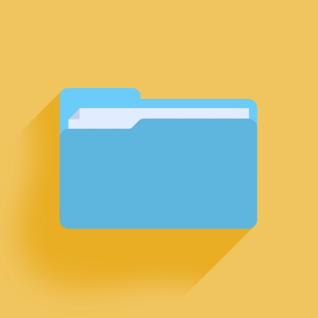 Blue Folder Icon Flat